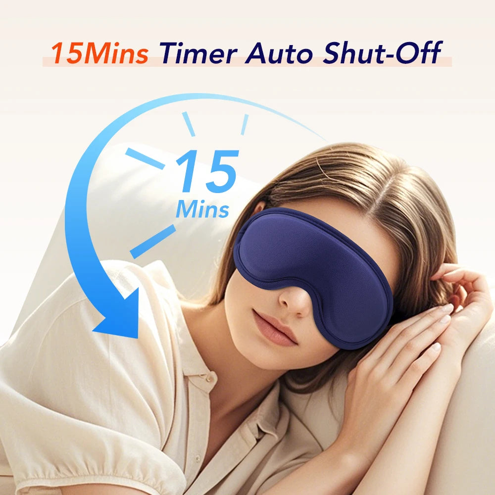 Heated Eye Masks for Dry Eyes 3D Rechargeable Adjustable Heat Massage Eyemask Relieve Eye Strain Office Home Sleeping Eyeshade