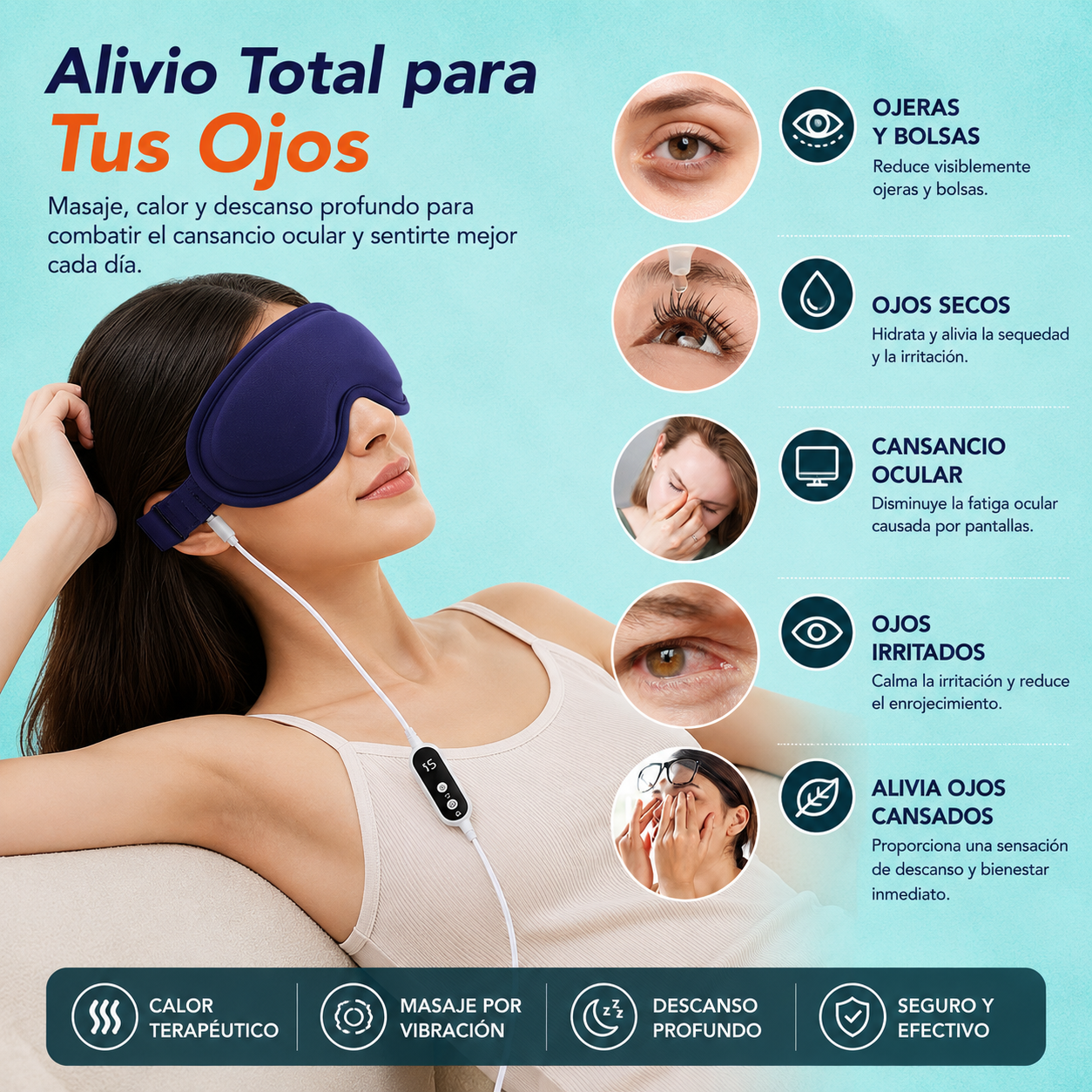 Antifaz Térmico de Masaje Ocular