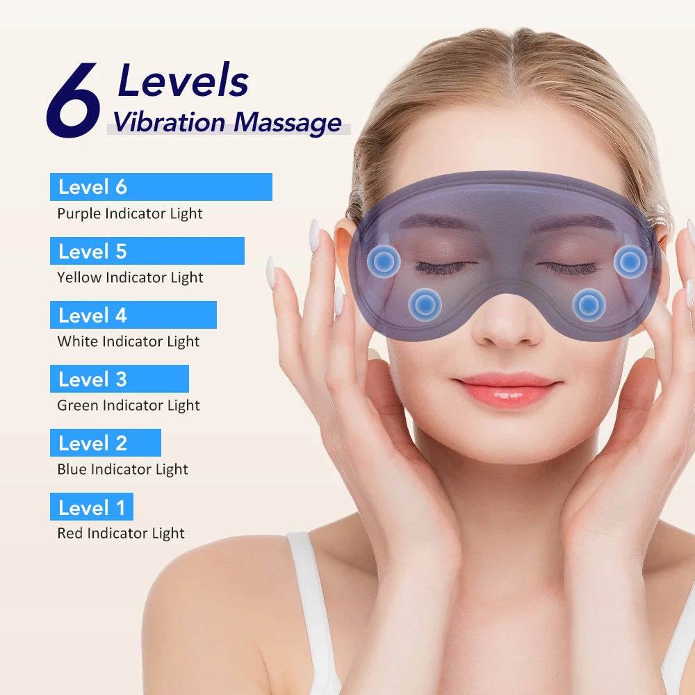 Heated Eye Masks for Dry Eyes 3D Rechargeable Adjustable Heat Massage Eyemask Relieve Eye Strain Office Home Sleeping Eyeshade