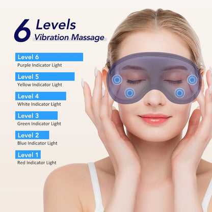 Heated Eye Masks for Dry Eyes 3D Rechargeable Adjustable Heat Massage Eyemask Relieve Eye Strain Office Home Sleeping Eyeshade